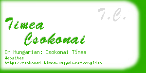 timea csokonai business card